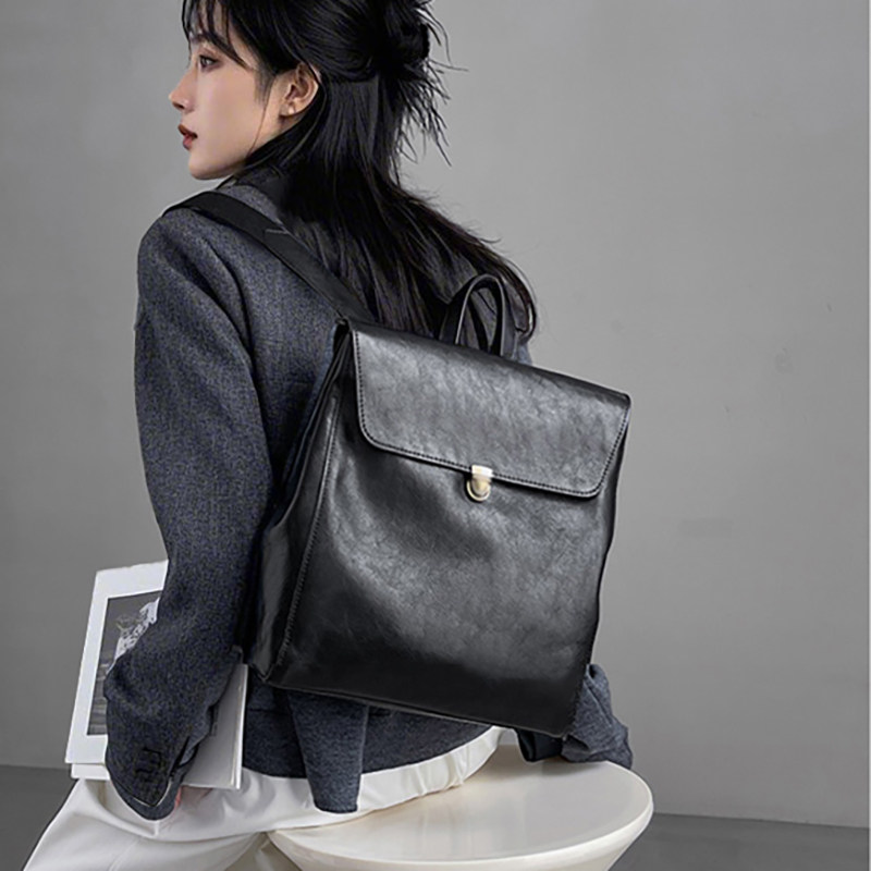 Luxury Bags Leather - กระเป๋าเป้สะพายหลังหนังแท้แบรนด์หรูสำหรับผู้หญิง หนังวัวชั้นบนคุณภาพสูง ความจุขนาดใหญ่ กระเป๋าเป้สะพายหลังสำหรับเดินทางธุรกิจแบบลำลอง
